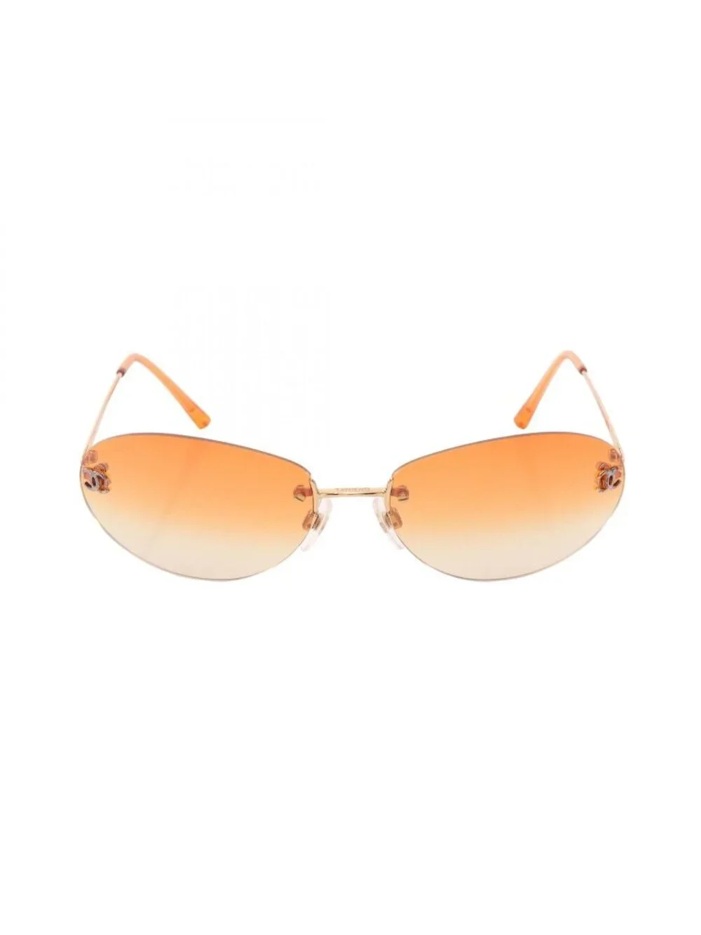 Chanel Sunglasses CC Logo Gradient Lens Rimless Brown Eyewear